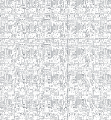 Fabric roller blind Sketch of the city