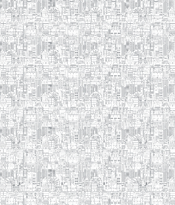Fabric roller blind Sketch of the city