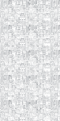 Fabric roller blind Sketch of the city