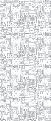 Fabric roller blind Sketch of the city