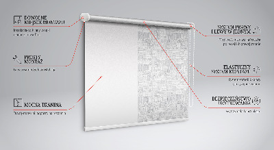 Fabric roller blind Sketch of the city