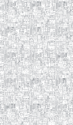 Fabric roller blind Sketch of the city