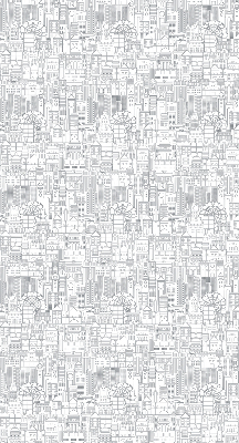 Fabric roller blind Sketch of the city