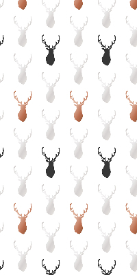 Fabric roller blind Drawn deer heads