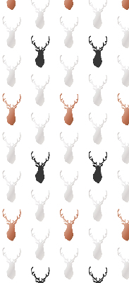 Fabric roller blind Drawn deer heads