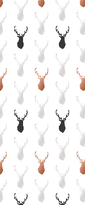 Fabric roller blind Drawn deer heads