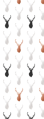 Fabric roller blind Drawn deer heads