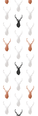 Fabric roller blind Drawn deer heads