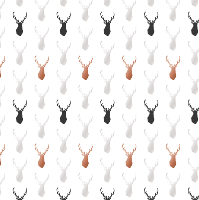 Fabric roller blind Drawn deer heads
