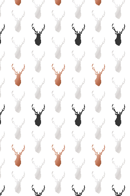 Fabric roller blind Drawn deer heads