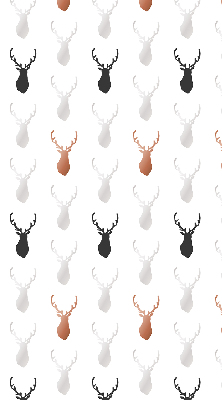 Fabric roller blind Drawn deer heads