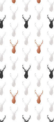 Fabric roller blind Drawn deer heads