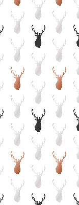 Fabric roller blind Drawn deer heads
