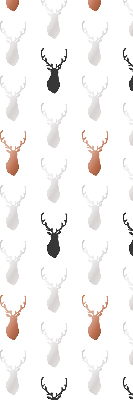 Fabric roller blind Drawn deer heads