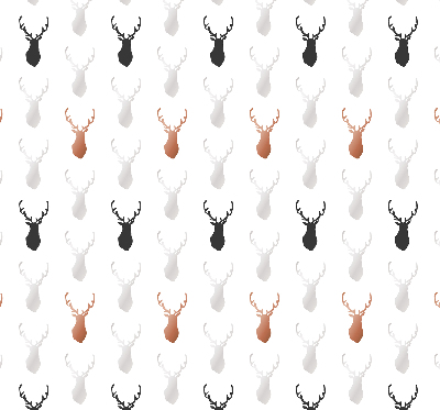 Fabric roller blind Drawn deer heads