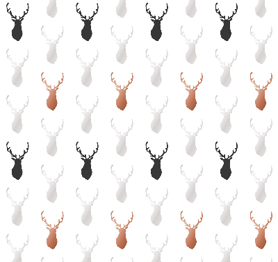 Fabric roller blind Drawn deer heads