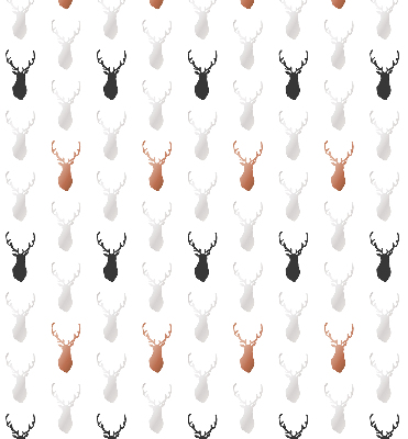 Fabric roller blind Drawn deer heads