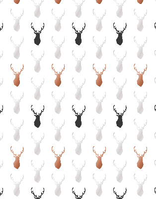 Fabric roller blind Drawn deer heads