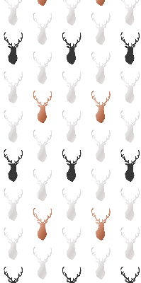 Fabric roller blind Drawn deer heads