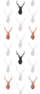 Fabric roller blind Drawn deer heads