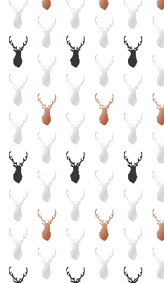 Fabric roller blind Drawn deer heads