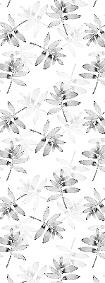 Roller blind for large window Gray sketched leaves