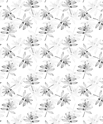 Roller blind for large window Gray sketched leaves