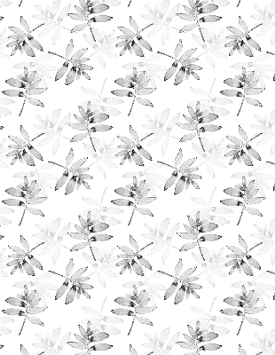 Roller blind for large window Gray sketched leaves