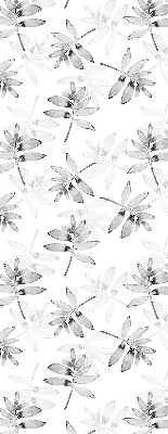 Roller blind for large window Gray sketched leaves