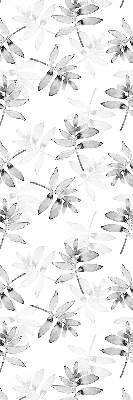 Roller blind for large window Gray sketched leaves