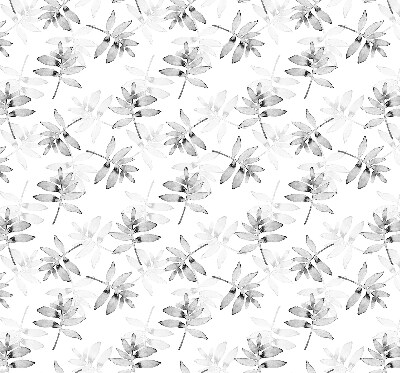 Roller blind for large window Gray sketched leaves