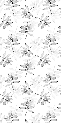 Roller blind for large window Gray sketched leaves