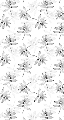 Roller blind for large window Gray sketched leaves
