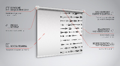 Fabric roller blind Sketch of arrows
