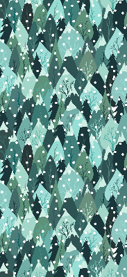 Roller blind for large window Forest and falling snow