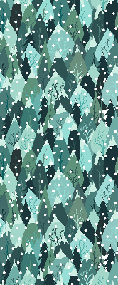 Roller blind for large window Forest and falling snow