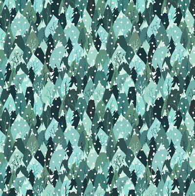 Roller blind for large window Forest and falling snow