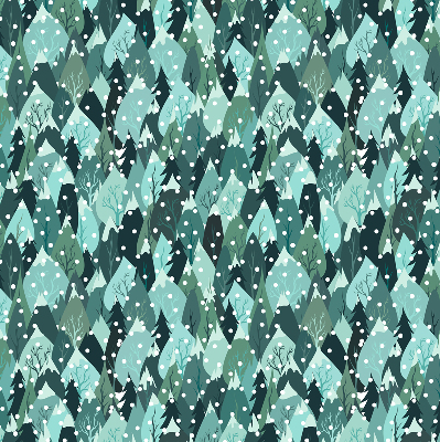 Roller blind for large window Forest and falling snow