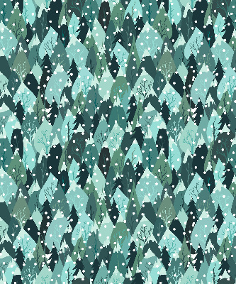 Roller blind for large window Forest and falling snow
