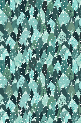 Roller blind for large window Forest and falling snow