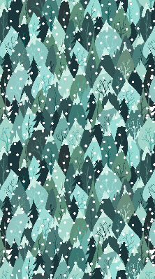 Roller blind for large window Forest and falling snow
