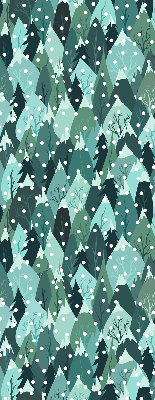 Roller blind for large window Forest and falling snow