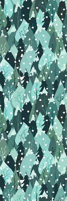 Roller blind for large window Forest and falling snow