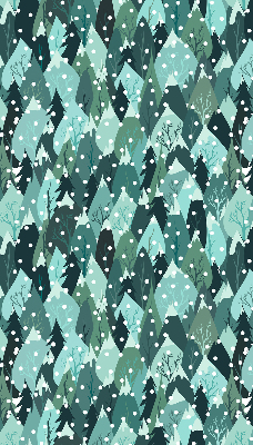 Roller blind for large window Forest and falling snow