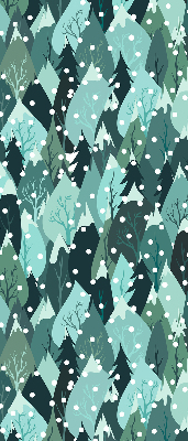 Roller blind for large window Forest and falling snow