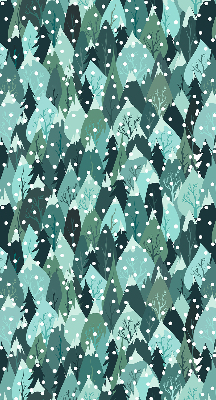 Roller blind for large window Forest and falling snow