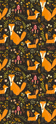 Fabric roller blind Foxes and plants