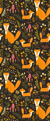 Fabric roller blind Foxes and plants