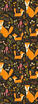 Fabric roller blind Foxes and plants