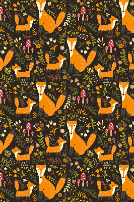 Fabric roller blind Foxes and plants